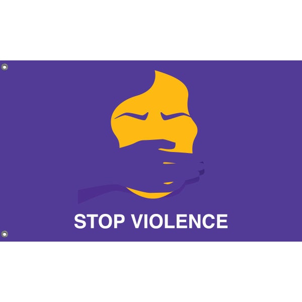 Stop Violence Purple Flag