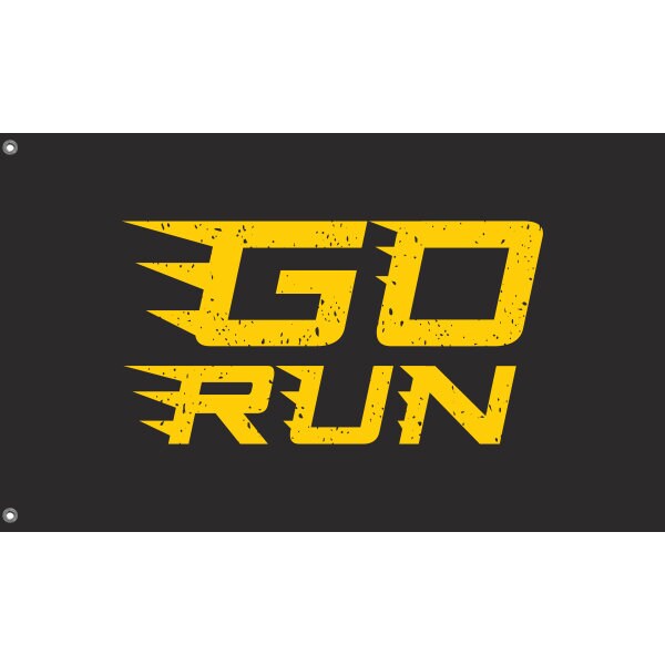 Go Run Black Yellow Flag