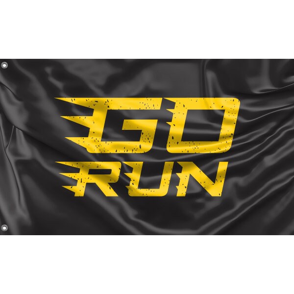 Go Run Black Yellow Flag