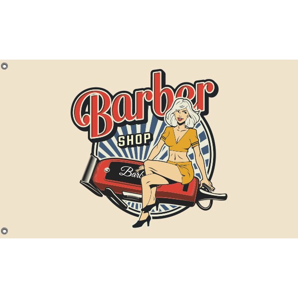 Barber Shop Retro Blonde Flag - Flag Republic