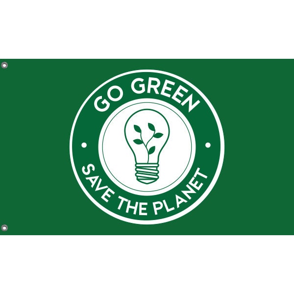 Go Green Save The Planet Flag