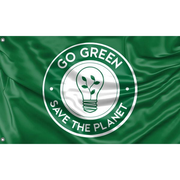 Go Green Save The Planet Flag