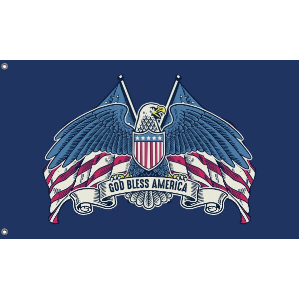 God Bless America Eagle Flag