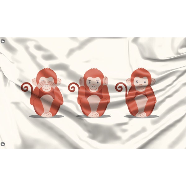 Three Wise Monkeys Flag