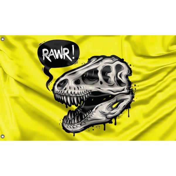 Dinosaur Skull Flag - Flag Republic