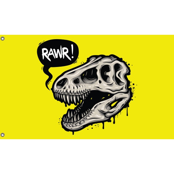 Dinosaur Skull Flag - Flag Republic