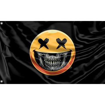 Skull Grin Emoticon Flag - Flag Republic