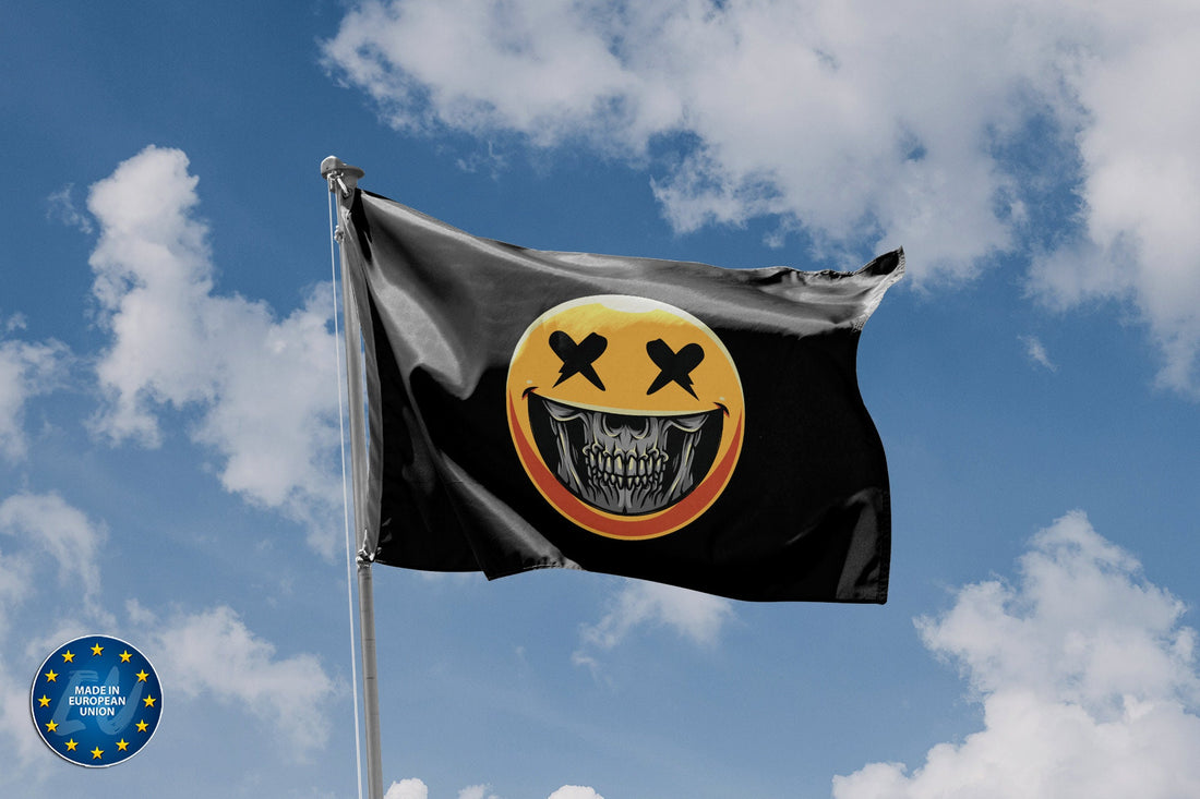 Skull Grin Emoticon Flag - Flag Republic