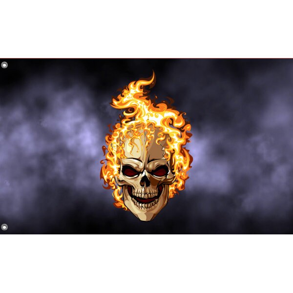 Burning Pirate Skull Flag - Flag Republic