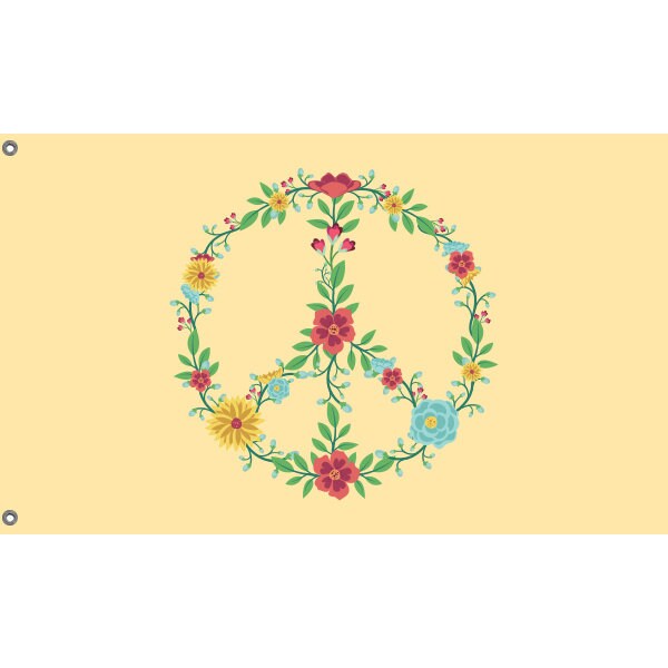 Flower Peace Sign Flag