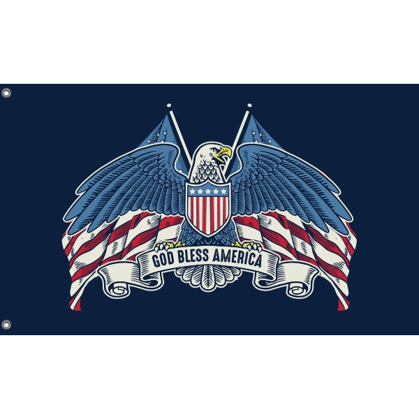 God Bless America Eagle Flag