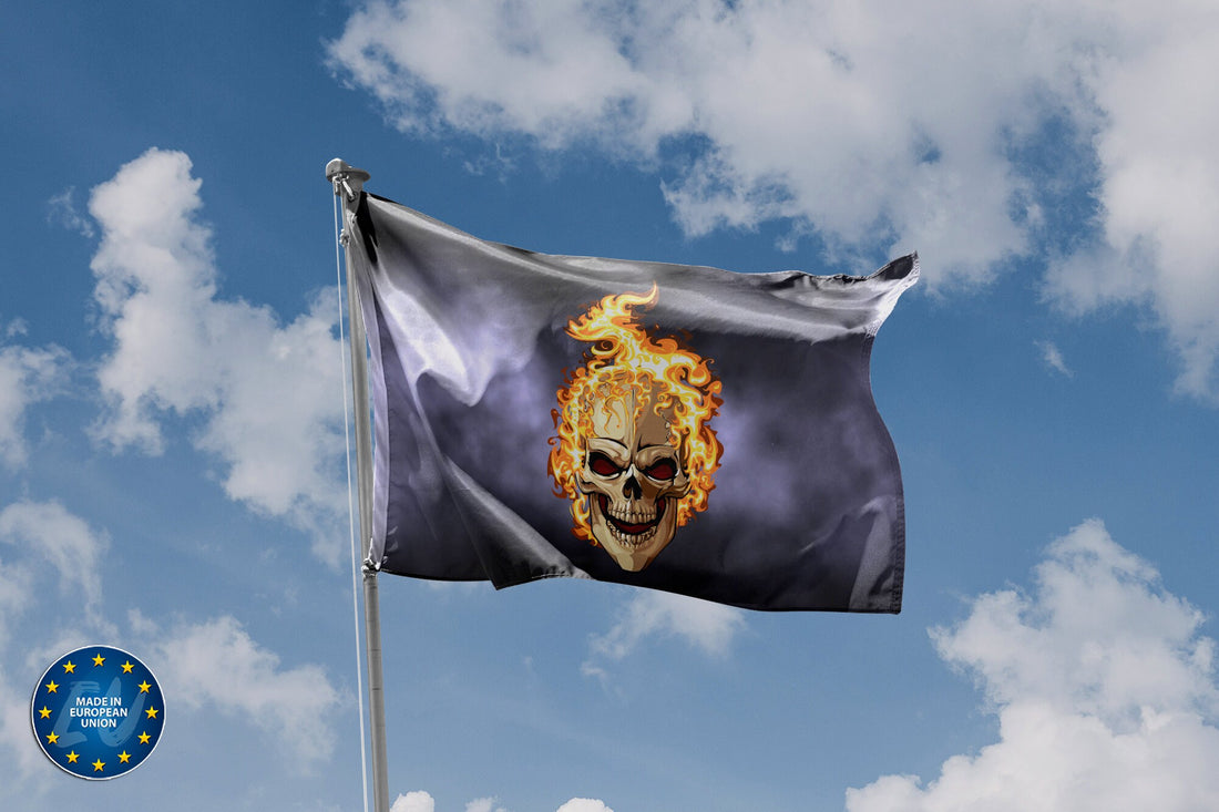 Burning Pirate Skull Flag - Flag Republic