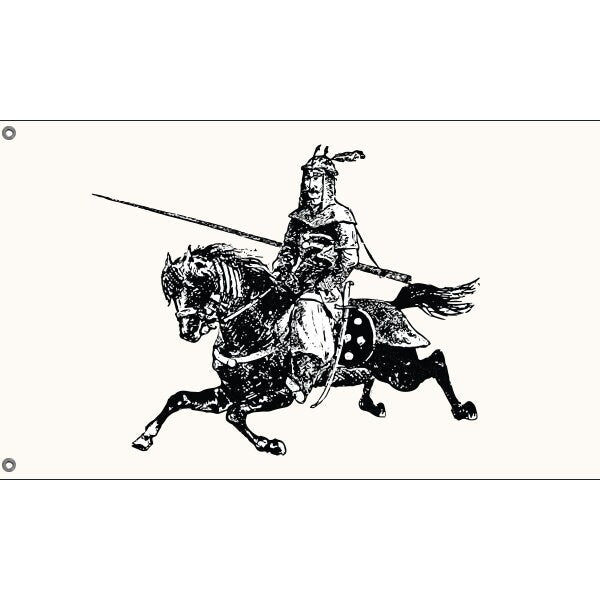 Oriental Army General On A Horse Flag