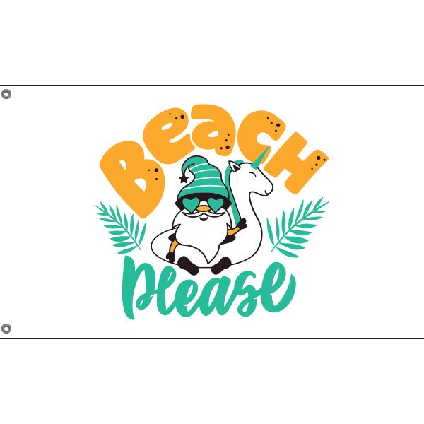 Beach Please Penguin Flag