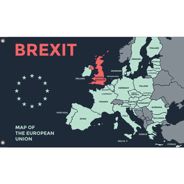 Map Of European Union Brexit Flag