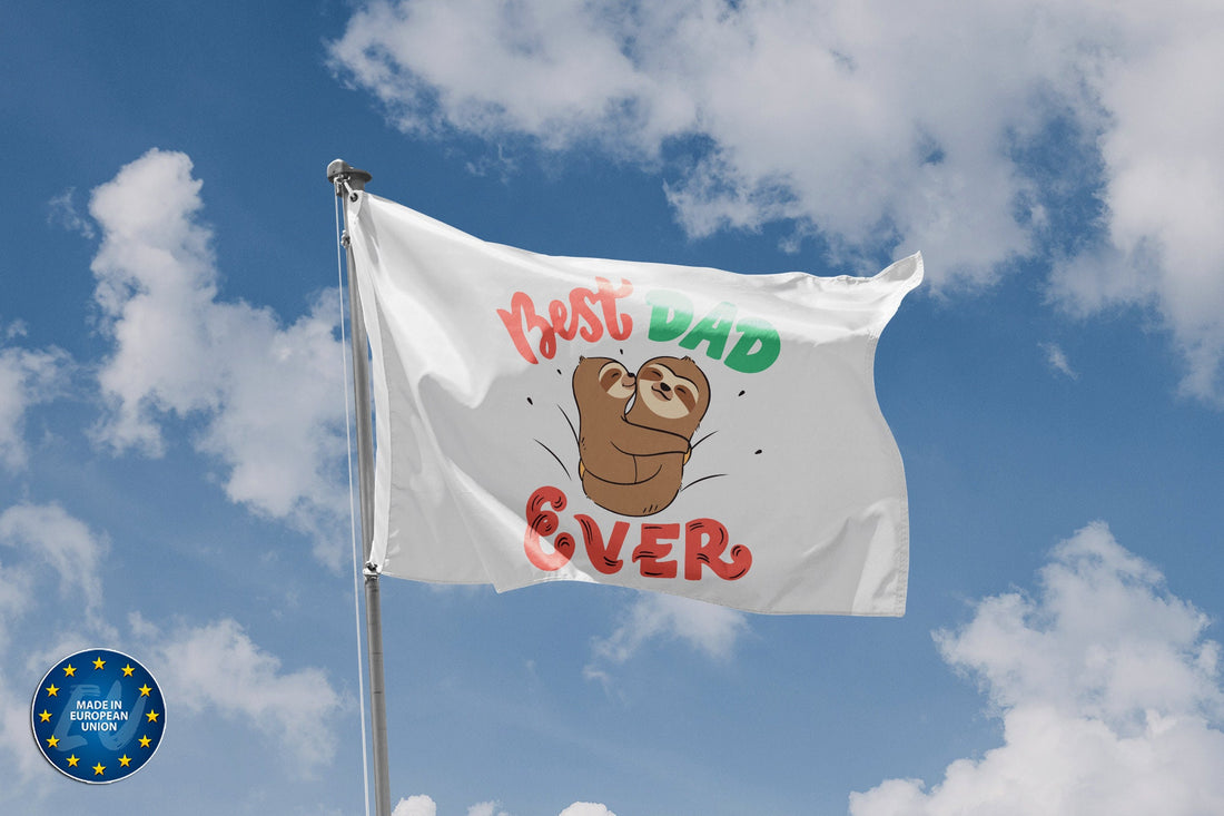 Best Dad Ever Sloth Flag