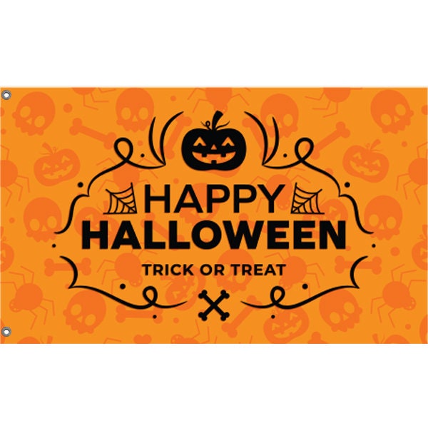 Happy Halloween Trick Or Treat Flag