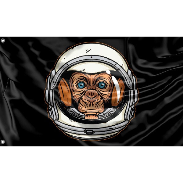 Astronaut Monkey Flag