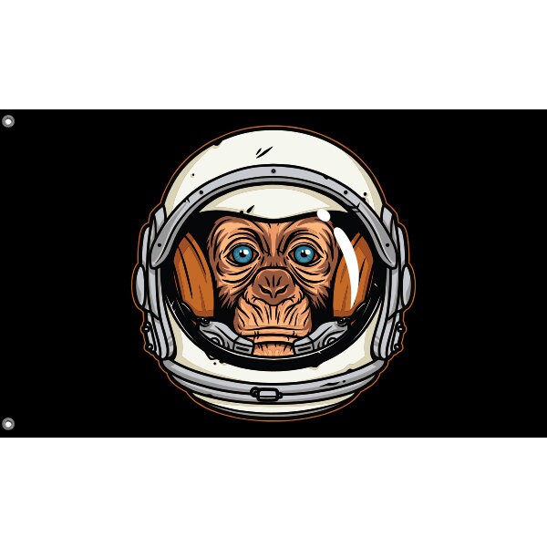 Astronaut Monkey Flag