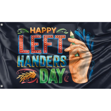 Happy Left Handers Day Colorful Flag - Flag Republic