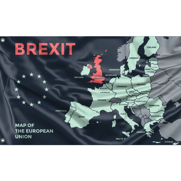 Map Of European Union Brexit Flag