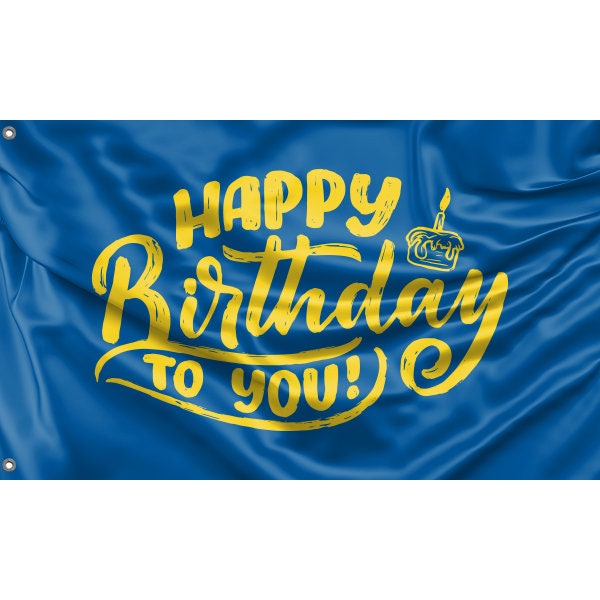 Happy Birthday To You Blue Flag - Flag Republic