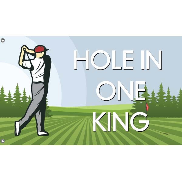 Hole in One King Golf Flag