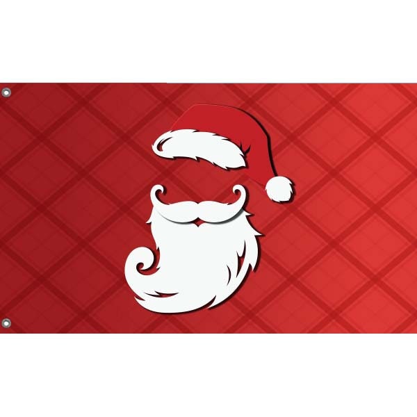 Christmas Santa Beard and Hat Flag