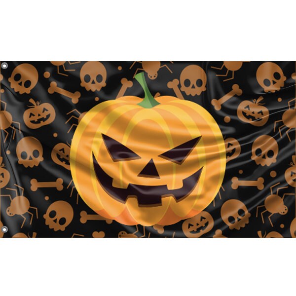 Crazy Pumpkin Black Flag