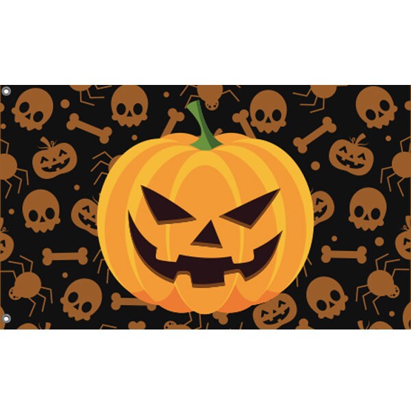 Crazy Pumpkin Black Flag