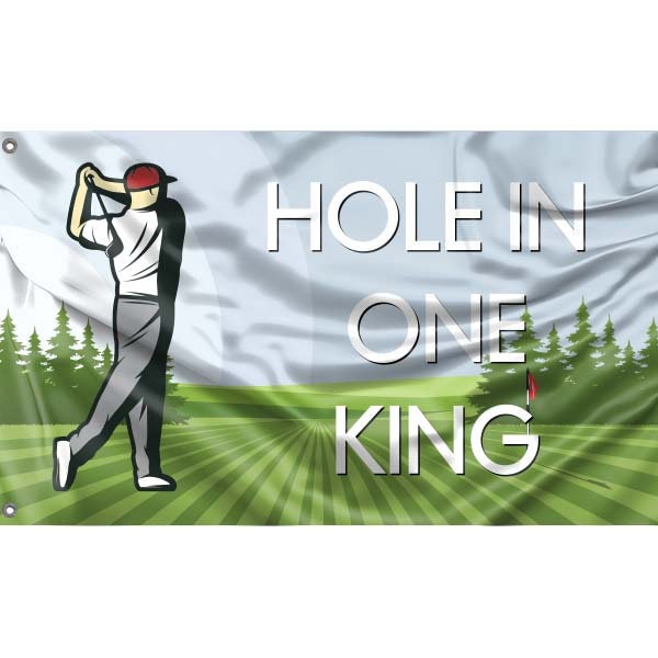 Hole in One King Golf Flag