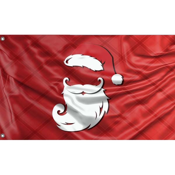 Christmas Santa Beard and Hat Flag