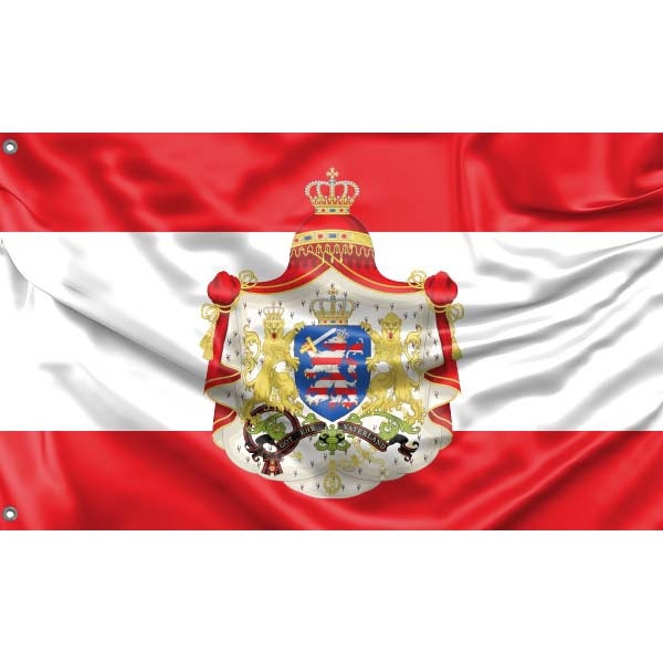 Grand Duchy of Hesse Flag With Crest - Flag Republic