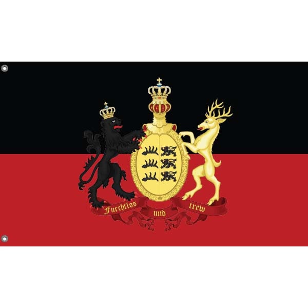 Kingdom of Württemberg Flag With Crest - Flag Republic