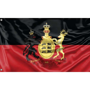 Kingdom of Württemberg Flag With Crest - Flag Republic