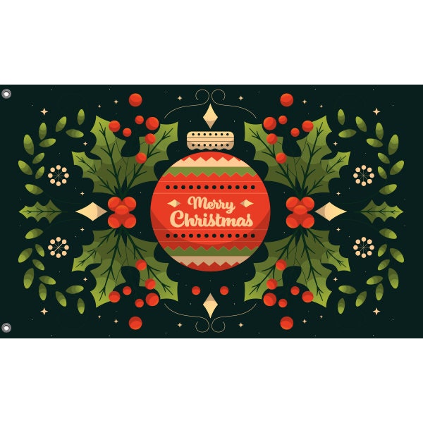 Merry Christmas Illustration Flag