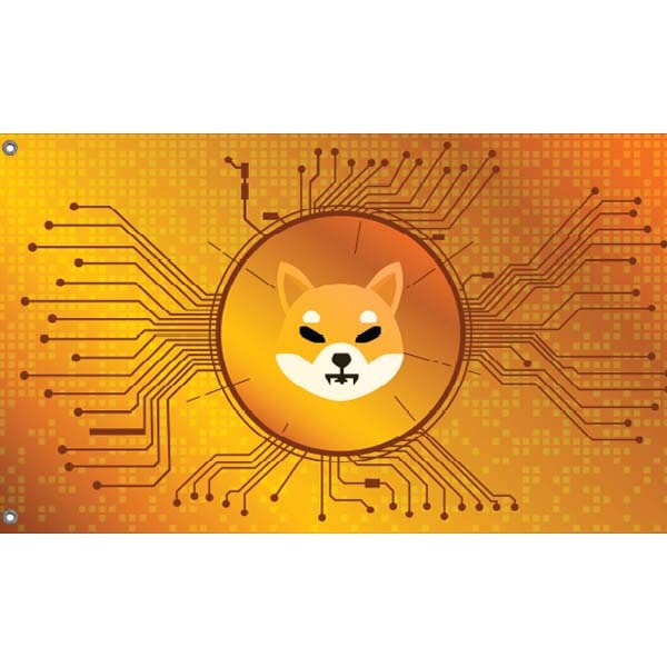 Yellow Shiba Inu Crypto Flag