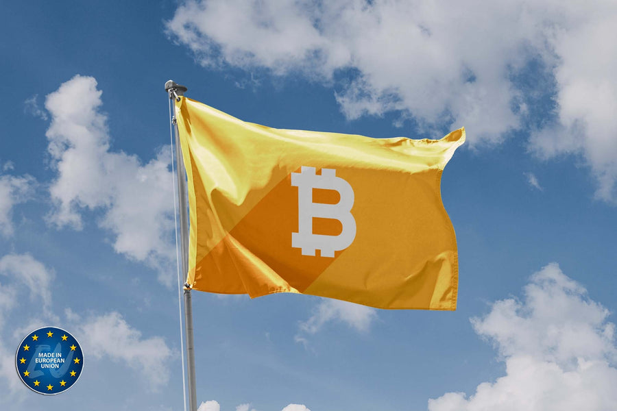 Modern Yellow Bitcoin Crypto Flag - Flag Republic