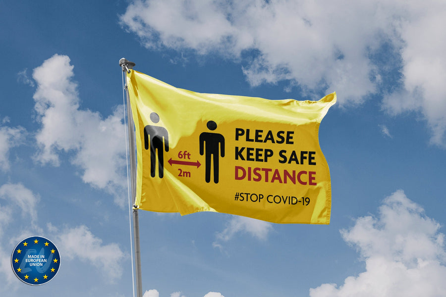 Please Keep Distance Flag - Flag Republic