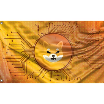 Yellow Shiba Inu Crypto Flag