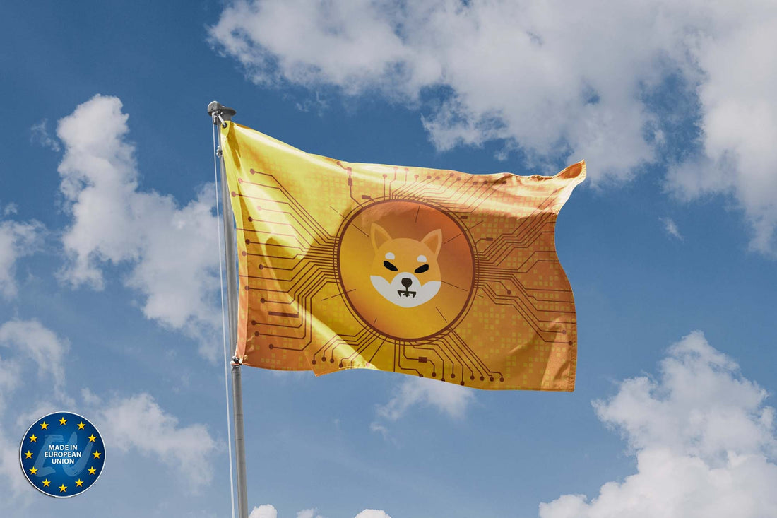 Yellow Shiba Inu Crypto Flag