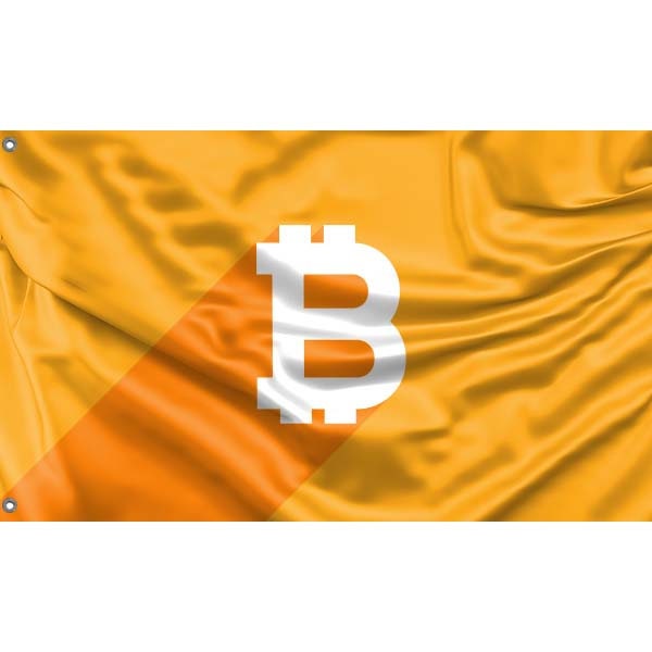 Modern Yellow Bitcoin Crypto Flag - Flag Republic