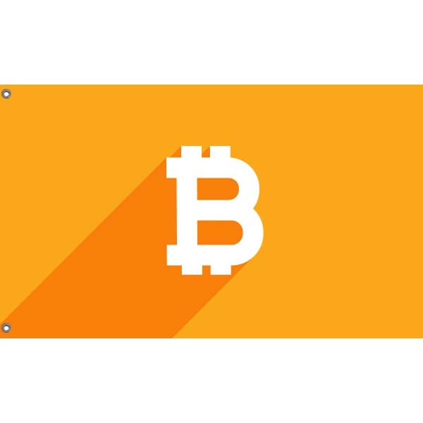 Modern Yellow Bitcoin Crypto Flag - Flag Republic