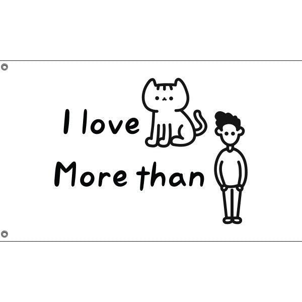 I Love Cats More Than People Flag - Flag Republic