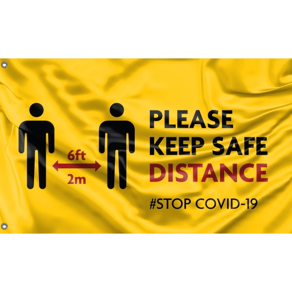 Please Keep Distance Flag - Flag Republic