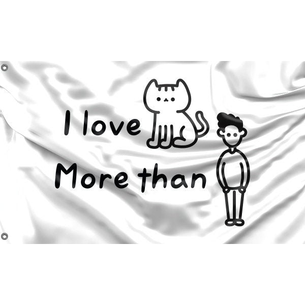 I Love Cats More Than People Flag - Flag Republic