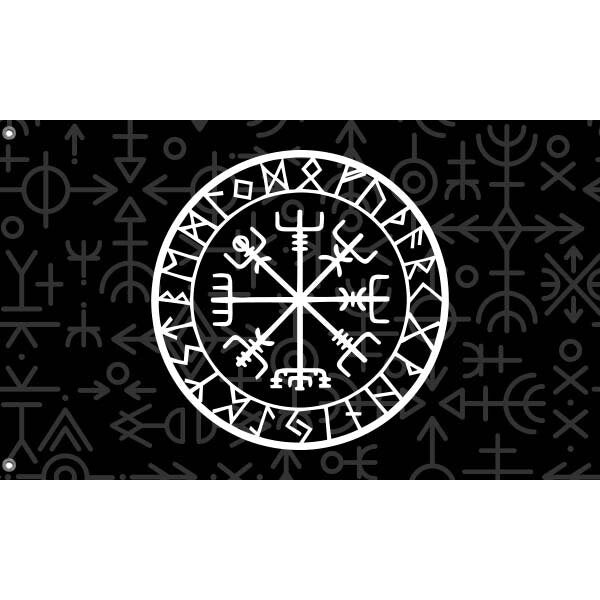 Vikings Valhalla Flag with Symbols - Flag Republic