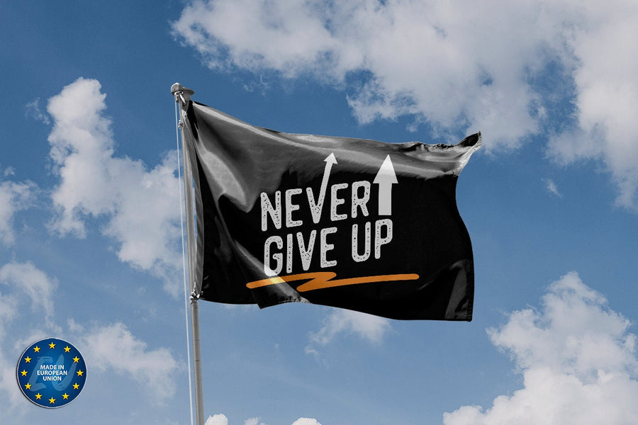 Never Give Up Black Flag