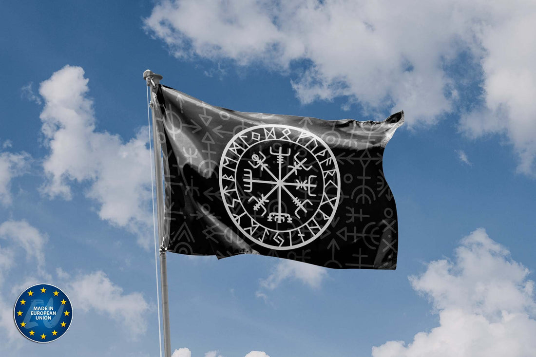 Vikings Valhalla Flag with Symbols - Flag Republic