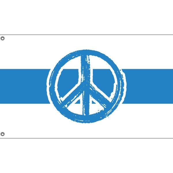 Russian Anti War Protest Flag With Peace Sign